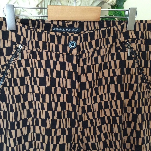 Ladies Pants | Stretch | Size 12 Plus | Caramel & Black | Michel Studio - Picture 3 of 13
